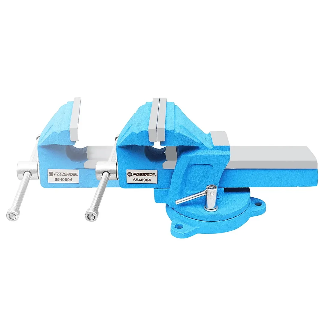 Тиски стальные усиленные поворотные с наковальней 100 мм Forsage F-6540904