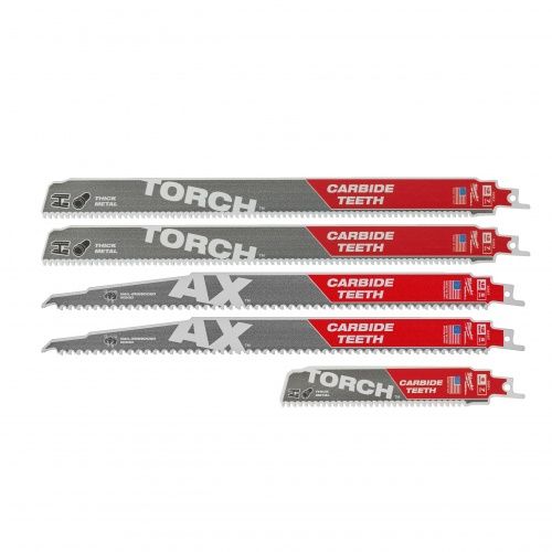 Набор сабельных полотен sawzall carbide 5 шт для сабельной пилы Milwaukee 49222206