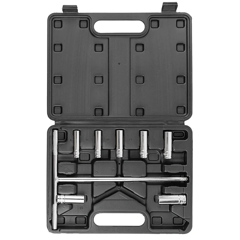 Набор глубоких головок 8-14 мм 1/4'' 6-гр с Т-образным воротком 9 пр Forsage F-2095 [набор]