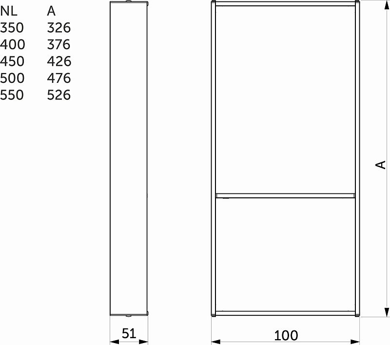 Разделитель L450 универсальный металлический Evolution, L426*W100*H50, графит SLIMBOX EVOLUTION 112474