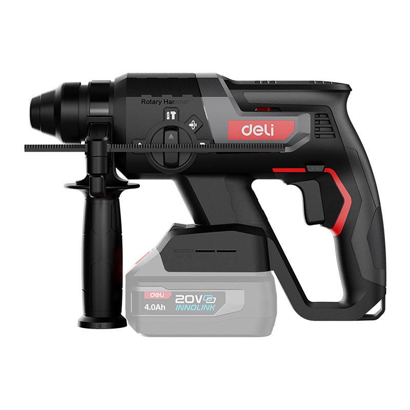 Аккумуляторный перфоратор Deli RS EDE-DC20-2, 20 В, 2 Дж, без АКБ и ЗУ, кейс
