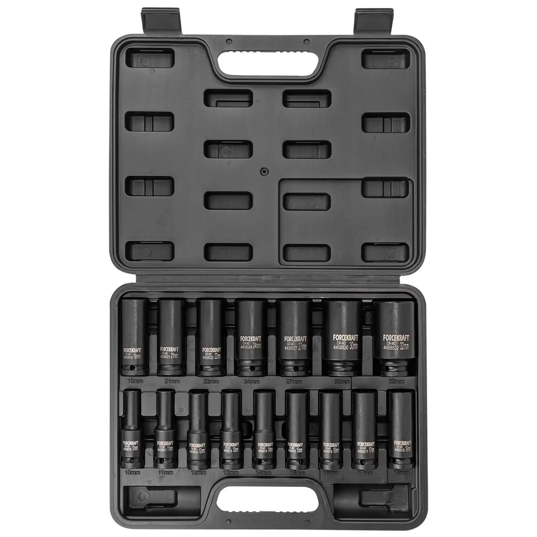 Набор головок ударных глубоких, 16 пр.,1/2'' 10-32 мм ForceKraft FK-4169-5MPB