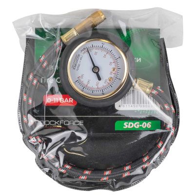 Индикатор для проверки давления в шинах с гибким шлангом, 0-11 Bar RockForce RF-SDG-06