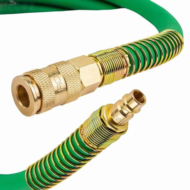 Шланг воздушный резиновый армированный с быстросъемами 8х14 мм, 15 м RockForce RF-AHC-52D