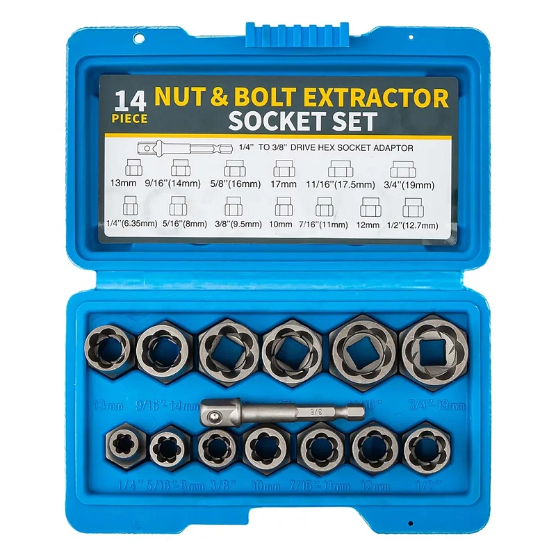 Набор головкок-экстракторов для извлечения поврежденных болтов/гаек 14 пр Forsage F-1321S