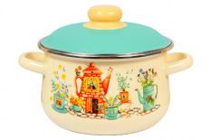 Кастрюля эмал конич 2,0л 1с45я Чайный домик Стальэмаль 1с45я_ЧД