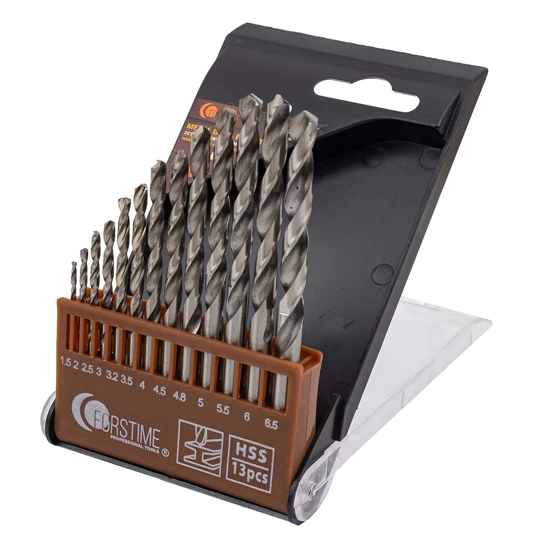 Набор сверл по металлу 13 пр, 1.5-6.5 мм FORSTIME FT-DBS13