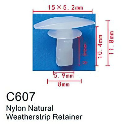 Клипса для крепления внутренней обшивки а/м Мазда пластиковая, 100 шт Forsage C0607(Mazda)