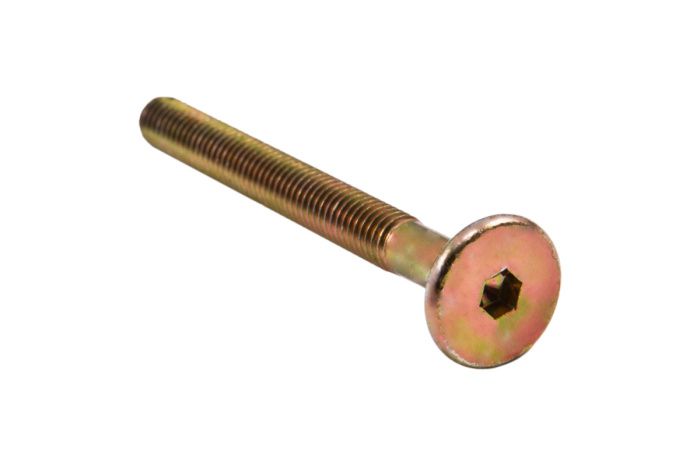 Винт с плоской головкой М6*115 под шестигранник, неполн. резьба, желтый цинк (уп/1тыс.шт) AKS 82340