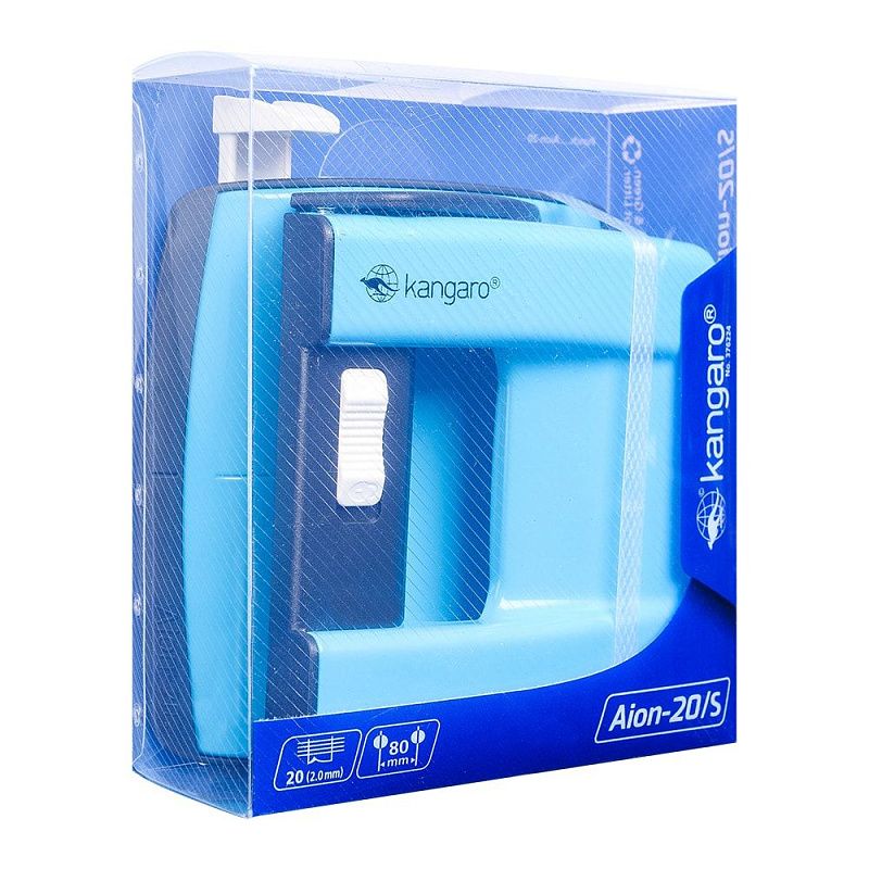 Дырокол Kangaro "Aion-20", 20 листов, голубой