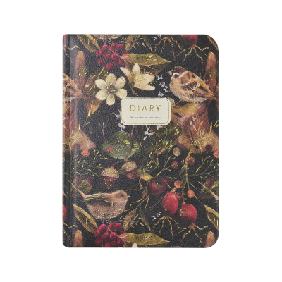 Ежедневник недатированный "Fauna. Воробей", А6, 240 страниц, черный