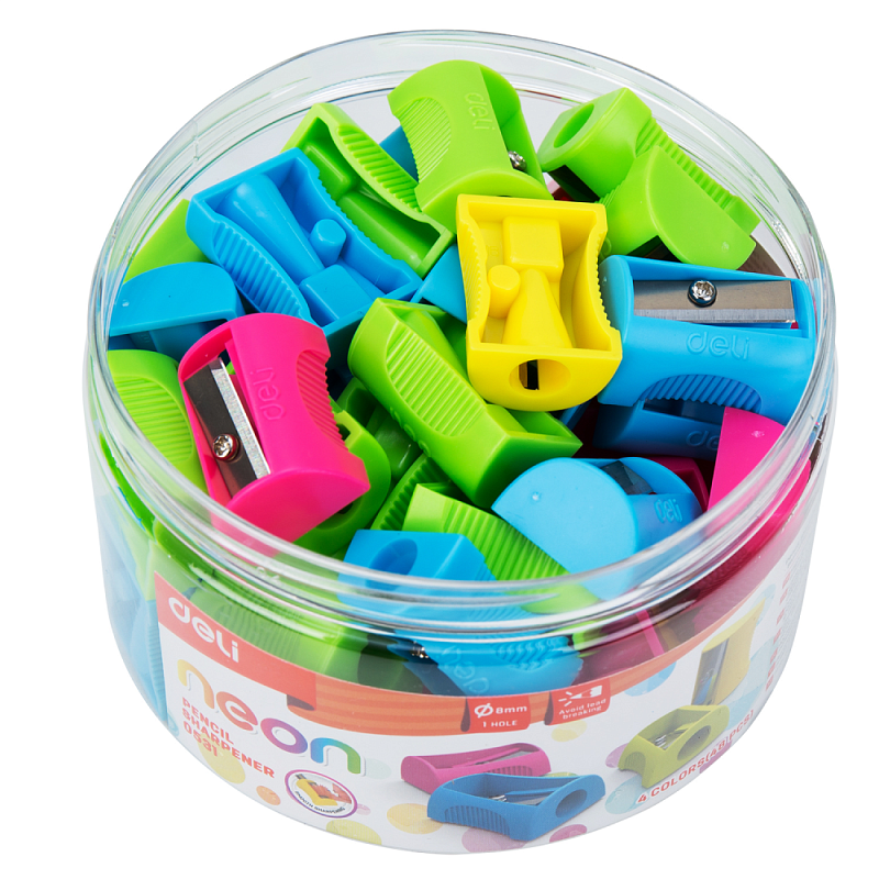 Точилка "Neon", 1 отверстие, ассорти