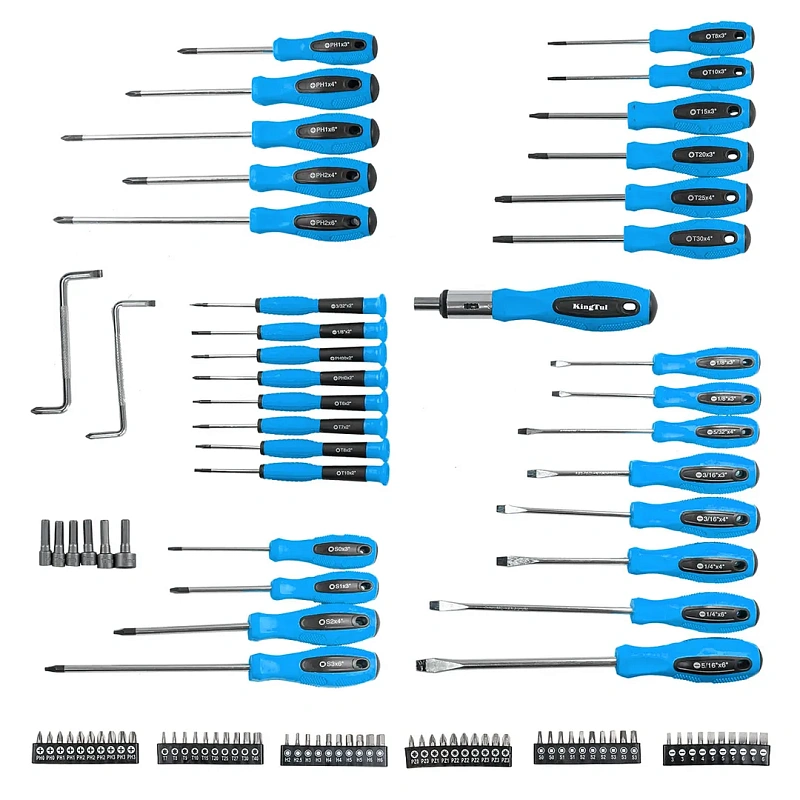 Набор отверток и бит 100 пр, на пластиковом стенде KINGTUL KT-10100