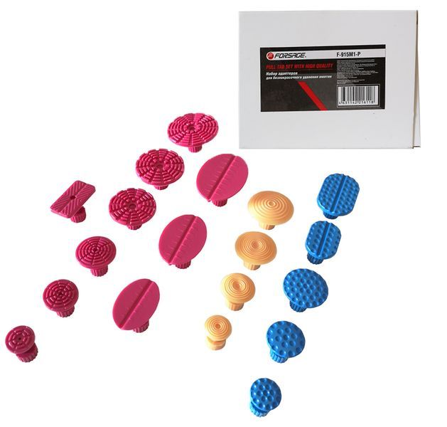 Набор адаптеров пластиковых для безпокрасочного удаления вмятин 19 пр. Forsage F-915M1-P