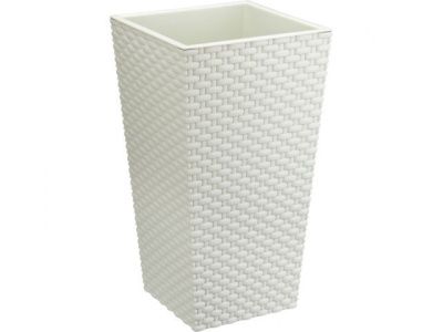 Кашпо РОТАНГ 198х198х360 мм, белый IDEA М3086