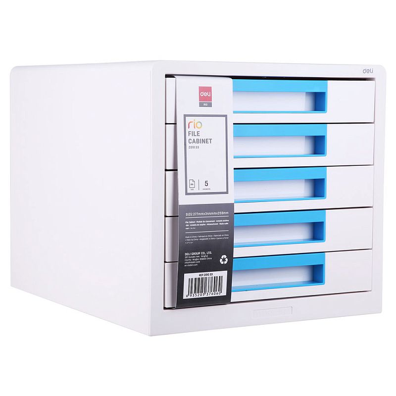 Бокс для документов "Deli Rio", белый, синий