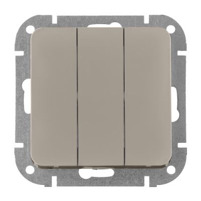 Выключатель 3 клав. (cкрытый 10А) песочный Astrum Bylectrica С05 10-3505 песочн