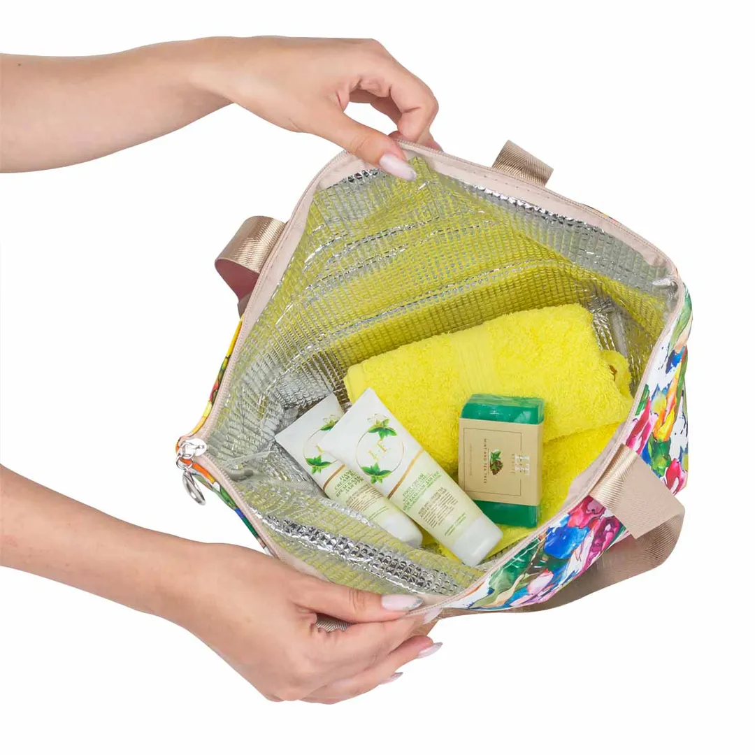 Набор Алоэ и Зеленый чай, термосумка LT-BS2, полотенце в ассотрименте, крем бальзам для рук, крем бальзам для ног, мыло мята и чайное дерево La and Te beaute LT-23Bag