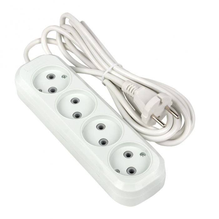 Удлинитель "Эксперт" 4 гнезда 3 метра 10А/2,2кВт без заземления ПВС 2х0,75 EKF PROxima UBA10-275-4-03