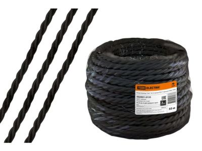 Ретро провод "Эко" 3х1,5 витой, черный, 50 м TDM SQ2801-0133