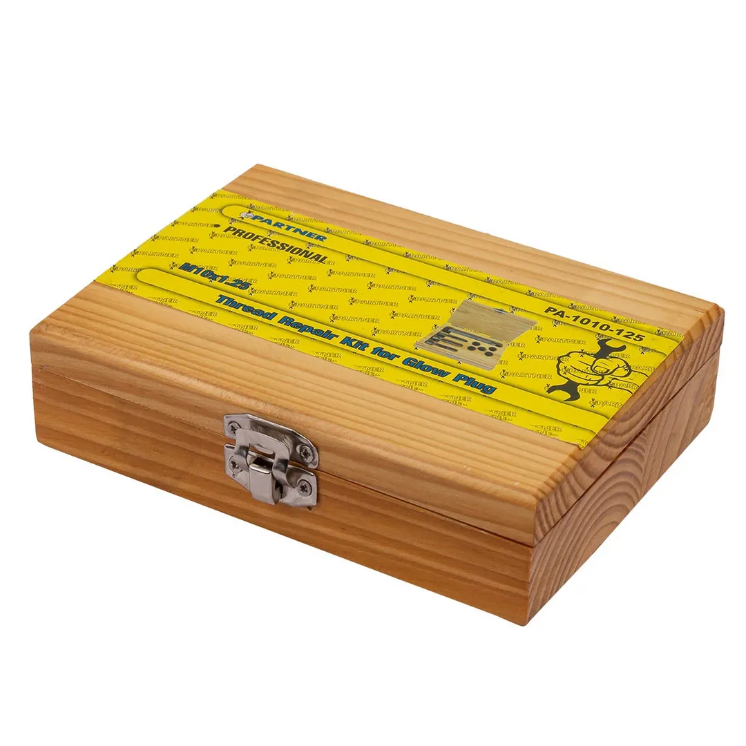 Набор метчиков и футорок для восстановления резьбы свечей накаливания 9 пр. Partner PA-1010-125