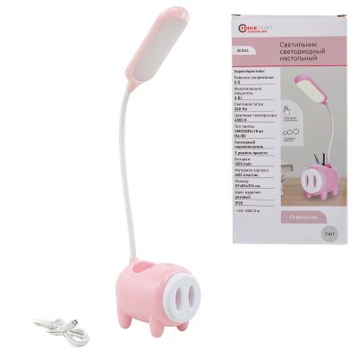Светильник светодиодный настольный 1200mah, розовый ForceKraft FK-DE3064