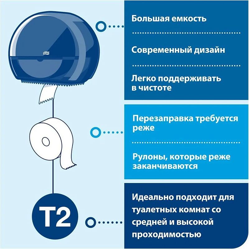 Бумага туалетная Tellus Стандарт, Т2, в мини рулоне, 200 м, 1 слой