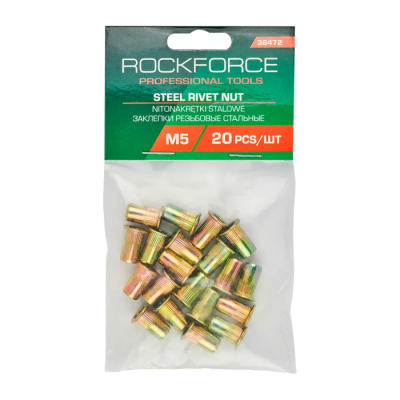 Набор резьбовых стальных заклепок М5 20 шт RockForce RF-36472