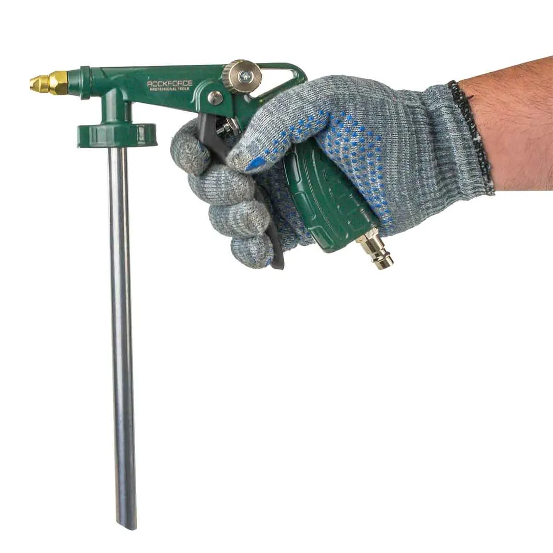 Пневмопистолет для гравитекса с распылителем и гибким шлангом 600 мм RockForce RF-BG-02