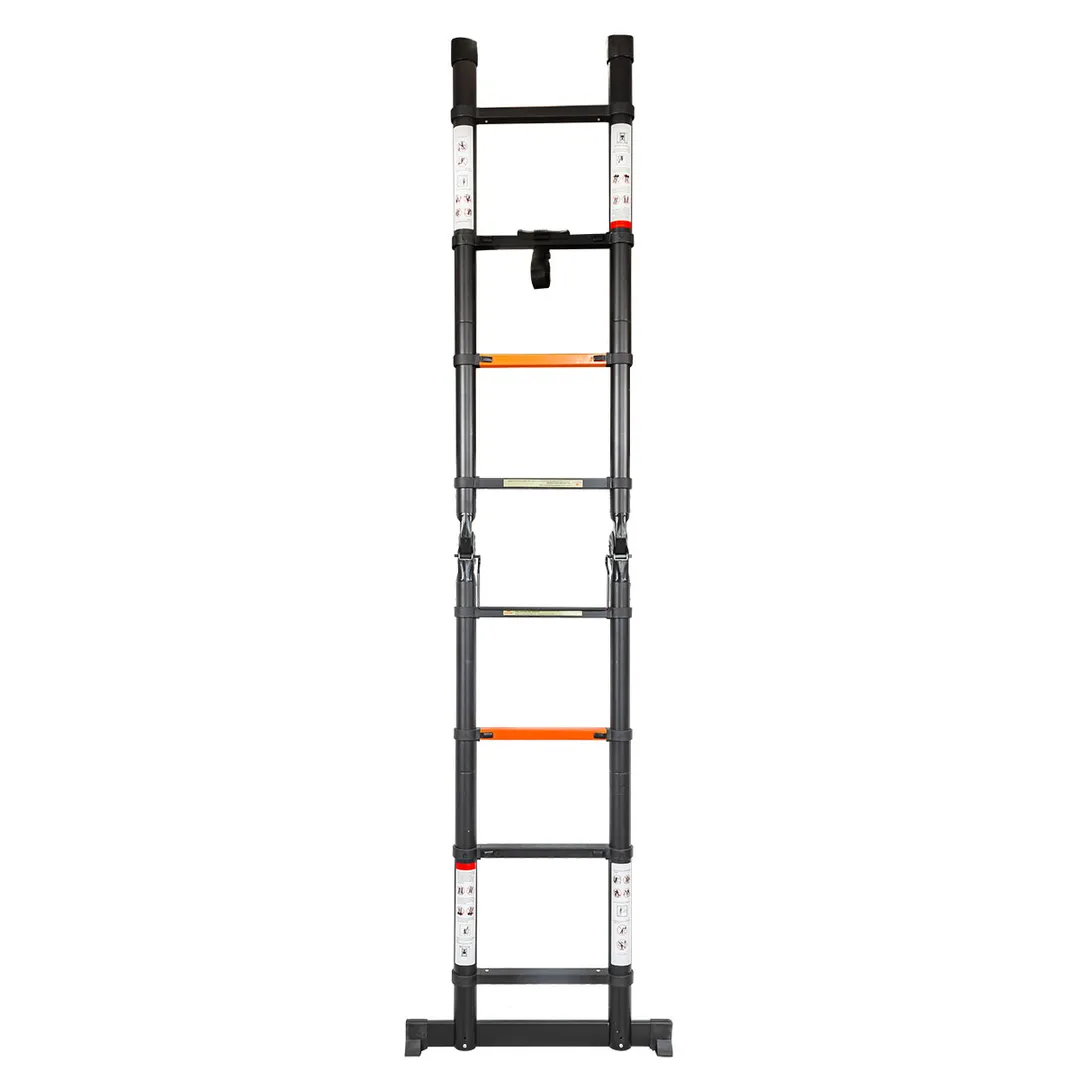 Лестница-стремянка телескопическая алюм. бытовая 1.3+1.3м, 4+4 ступ. RockForce RF-UP130-M
