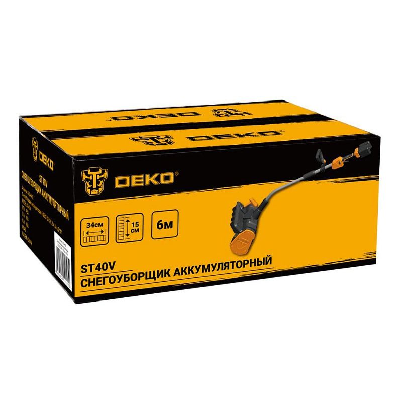 Снегоуборщик аккумуляторный ST40V, 2*4.0Ач DEKO 063-4442