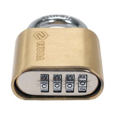 Замок навесной латунный кодовый 52 мм Vorel 77612