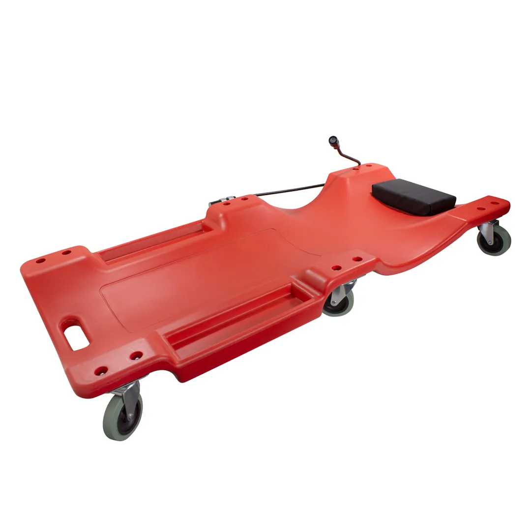 Лежак пластиковый подкатной 1050х490х95 мм, на 6-ти колесах с фонарем на гибком удлинителе 40'' Forsage F-TRH6802-1