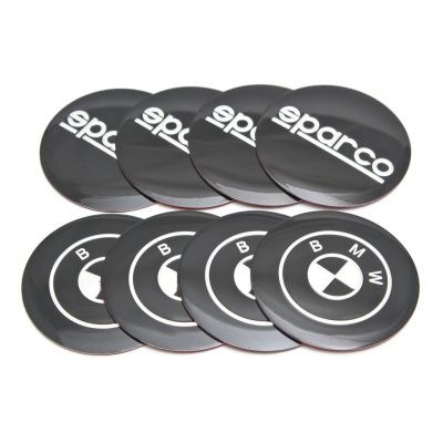 Наклейка на колпак 9см, SPARCO, к-т 4шт, KING
