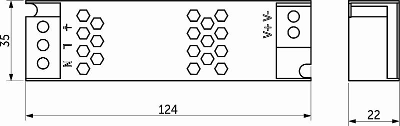 Блок питания Indoor 36W/24V, серия 5, AKS 115410