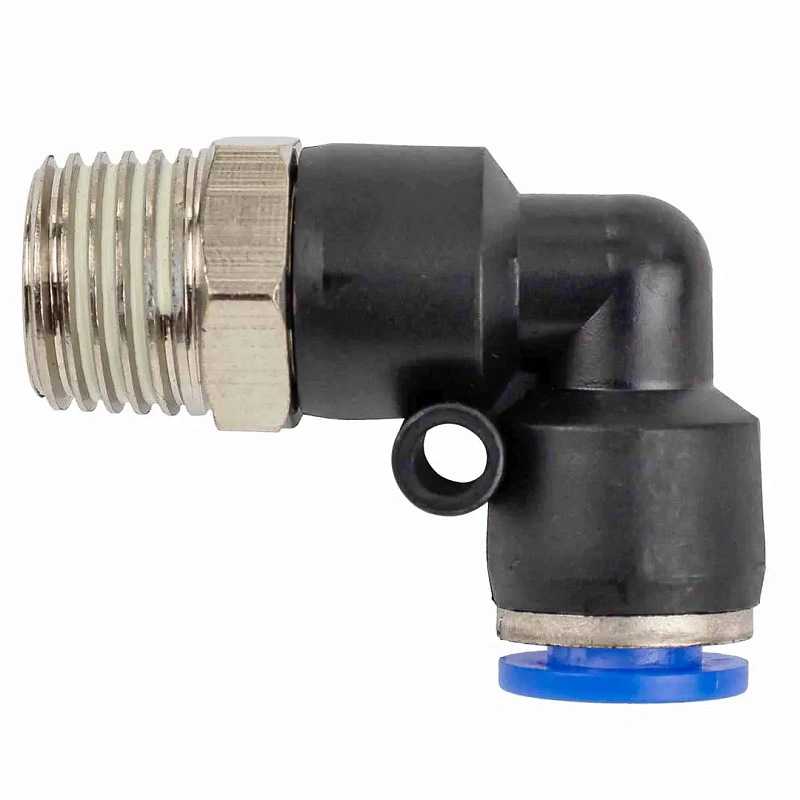 Фитинг угловой для пластиковых трубок 6 мм-наружная резьба 1/4'' Forsage F-SPL06-02
