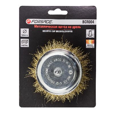 Кордщетка чашеобразная с хвостовиком для дрели Forsage