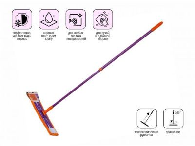 Швабра для пола с насадкой из микрофибры, "Быстро-Чисто", Perfecto Linea 43-001066