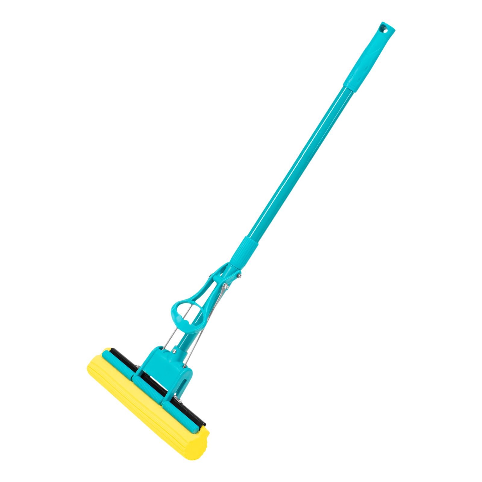 Швабра отжимная, 110 см, губка PVA 26х5,5х6 см, телескопическая рукоятка, бирюзовая, Home Palisad 93581