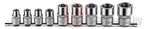 Набор головок Force 4095 Е-профиль (Torx) (Е10-Е24) 9 пр. 3/8''и 1/2''