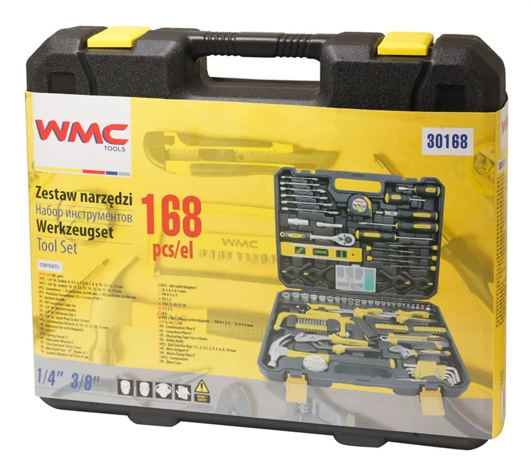 Набор инструментов 168 пр. 1/4''&3/8', 6-гр. WMC TOOLS WMC-30168