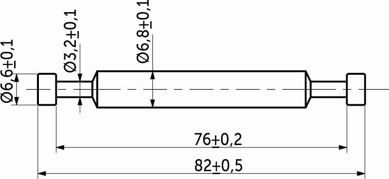 Шток эксцентрика двусторонний 7*76/82 для плиты 16мм, уп/1тыс.шт, Marcopol 80001