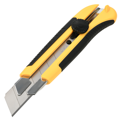 Нож строительный "Deli" 25 мм, желтый