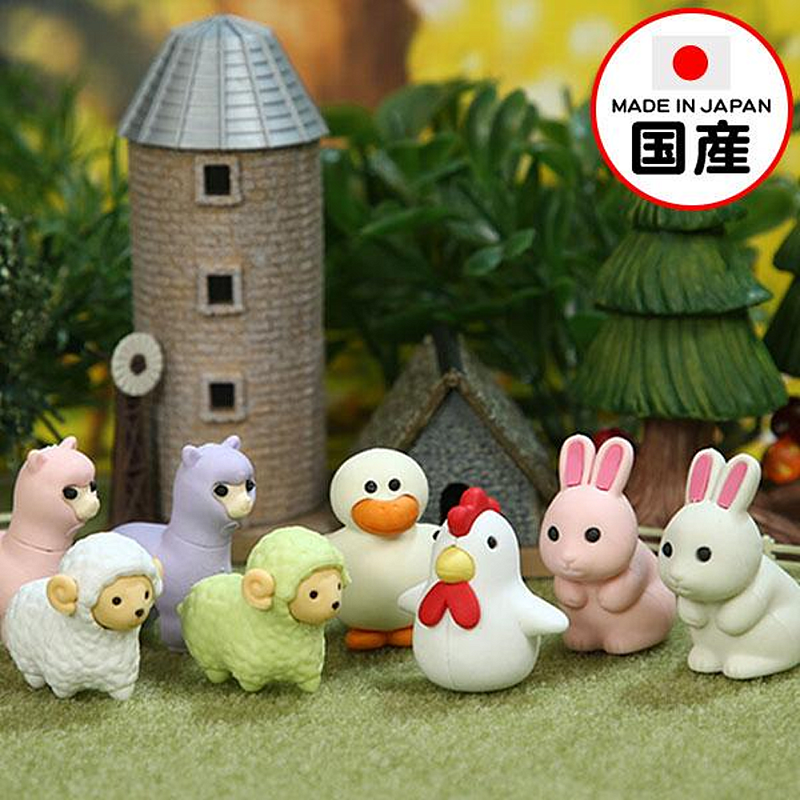 Набор ластиков "IWAKO Chicken and Friends", 7 шт, ассорти