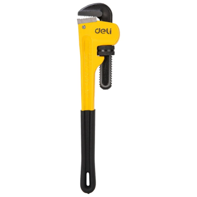 Ключ трубный Deli EDL2518, 410 мм, желтый, черный