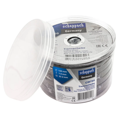 Круг отрезной по металлу 125х1.0.х22,2 мм, 60 шт Scheppach Sch-CW705[60шт к-т]