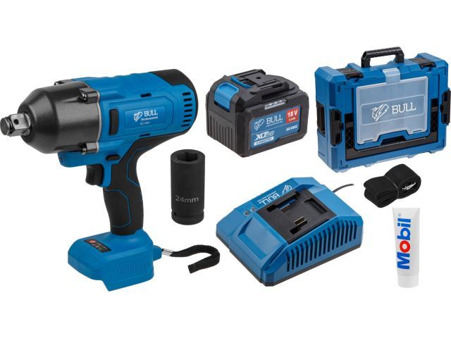 Аккум. ударный гайковерт SC 1801 Xcase XLTpro БЕСЩЕТ., 18 В, 1000 Н*м, 3/4", 1х6 А*ч, з/у 4 А BULL 1329885