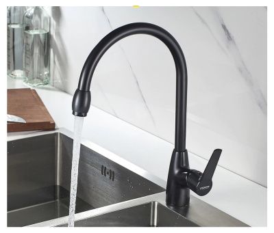 Смеситель для кухни, латунь, черный Ledeme L4069B