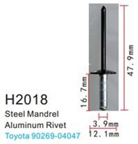 Клипса для крепления внутренней обшивки а/м Тойота металлическая 100 шт Forsage F-H2018(Toyota)