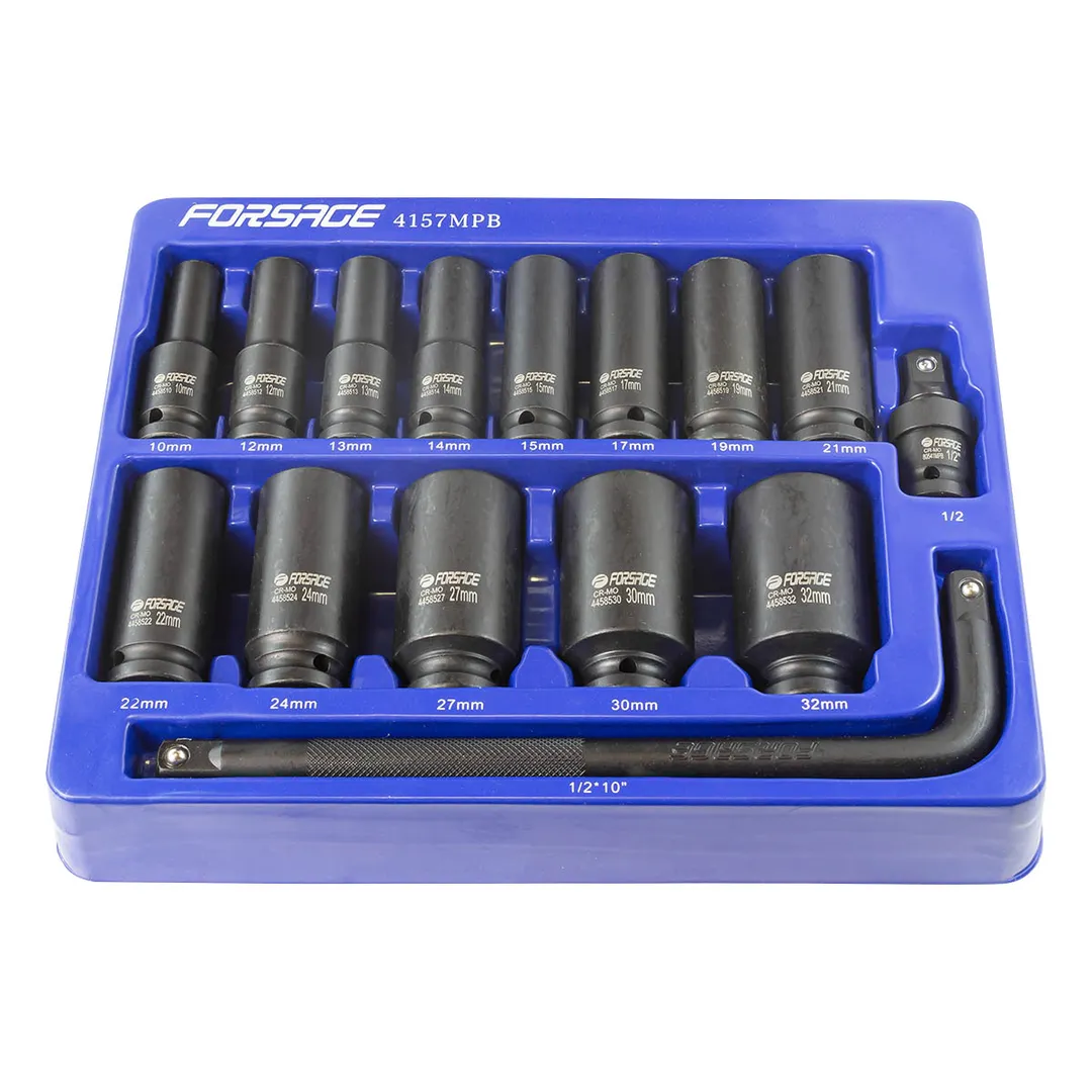Набор головок ударных 1-32 мм 1/2'' 6-гр 15-пр Forsage F-4157MPB